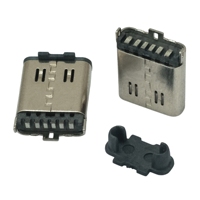 Connecteur femelle Type-C 6P vertical SMT 10H, connecteur USB C 6 broches, vente en gros 2/4/6/8/12/16/24 broches