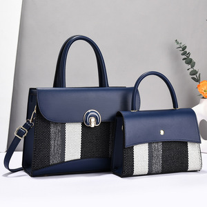 Conjunto de Bolsos para Madre e Hijo, Bolso Grande con Rayas de Color Azul, para Uso Diario, Primavera 2025 - Product Image 1