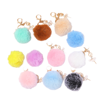 Porte-clés créatif et mignon en PVC, motif ange diamant, ballerine, loutre, lapin, ou pompon, accessoire de sac en peluche pour femme, fabriqué en plastique