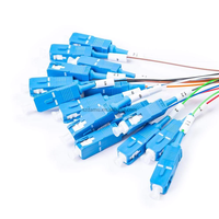 Splitter Serat Optik DAMU PLC 1x2-1x64 SC UPC Tabung Baja Singlemode FTTX Kabel Optik Splitter