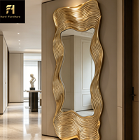 Miroir sur pied créatif de luxe léger italien, irrégulier, pour couloir d'hôtel, villa, décoration artistique pour la maison, salon, chambre à coucher