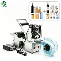 Machine d'étiquetage semi-automatique de bureau pour bouteilles, applicateur d'étiquettes pour contenants ronds, bocaux en verre et en plastique, utilisation pour l'emballage
