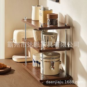 Vintage Style Storage Rack 3 Tier <b>Adjustable</b> Height Desktop Organizer For Kitchen Office Coffee Shop <b>Shelves</b> - Product Image 2