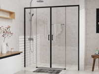 Porte de douche coulissante carrée à profil intelligent Easy Fit Corner, salle de douche