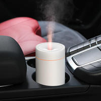 Flamme Coloré Atmosphère Lumière Parfum Électronique Logo Monté Huile Essentielle Mini Noir Diffuseur D'air De Voiture Humidificateur