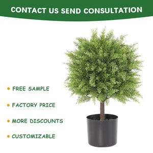 PZ-1-165 ขายร้อนFauxสีเขียวซีดาร์ใบTopiaryรูปBall <span class=keywords><strong>Tree</strong></span>ประดิษฐ์ในหม้อสําหรับตกแต่งในร่ม - Product Image 2