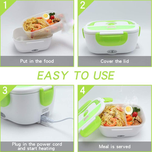 110V/220V Electronic Heated Thermal Electric Lunch Box with Lid Food Grade <b>Plastic</b> for Office & Bedroom Use - Product Image 4