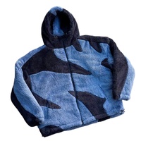 CrazyMaker hommes haut de gamme personnalisé pur coton chaud à capuche veste DTG motif brodé personnalisé à la mode veste Sherpa