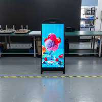 Affichage publicitaire LED extérieur sur pied, ultra-fin, en forme de A, alimentation double (AC et batterie), IP65