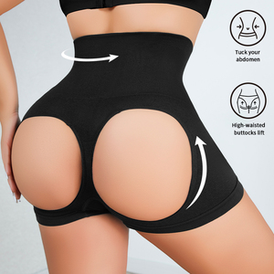 Culotte gainante taille haute noire avec fonction de lifting des fesses et design ajouré pour <span class=keywords><strong>femme</strong></span> - Product Image 5