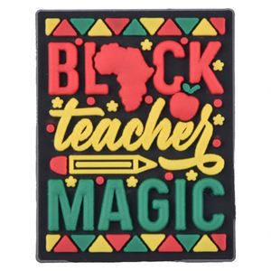 2025 nuevo diseño Black History Clog Shoe Charm venta al por mayor Black Queen Shoe Charms para Clog Black Teacher Magic Shoe Charm para Clog - Product Image 5