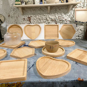 ชุดจานรองแก้วไม้ไผ่สลักลายหัวใจและแผ่นรองจาน ชุด DIY ใช้ซ้ำได้ ป้องกันความร้อน ตกแต่งบ้านสไตล์โมเดิร์น ป้ายติดผนัง แบรนด์ LIAO ผลิตในจีน - Product Image 4