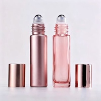 Bouteilles de parfum portables en verre de 5ml, 10ml, en gros, en or Rose, en rouleau d'huile essentielle