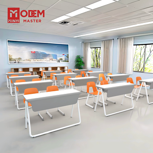 โต๊ะเรียนแบบคู่ MINYI EASEL รุ่นปรับแต่งได้ ทันสมัย สำหรับห้องเรียนในโรงเรียน ทำจากพลาสติกและไม้ เหมาะสำหรับห้องเรียนระดับวิทยาลัย - Product Image 1