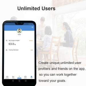 180kg डिजिटल बाथरूम वजन पैमाने स्मार्टफोन App काले 28x28 CM यूएसबी रिचार्जेबल - Product Image 6