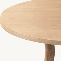Table à manger moderne de luxe avec plateau en marbre rond, base en bois massif arqué, pour 6 personnes, meubles pour la maison et les restaurants