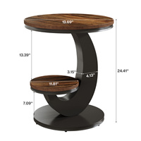 Table d'appoint Tribesigns avec étagère de rangement, table de chevet en bois pour canapé, table d'appoint pour salon et chambre à coucher