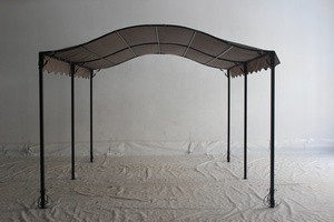Gazebo de <span class=keywords><strong>jardin</strong></span> <span class=keywords><strong>en</strong></span> <span class=keywords><strong>bois</strong></span> traité sous pression de type naturel avec cadre <span class=keywords><strong>en</strong></span> métal finition enduite de poudre pavillon de pergola - Product Image 3