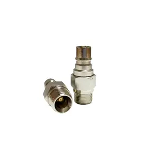 China High Quality French Style Nickel Plated Brass With Valve Quick Connect Nipple Male Threaded