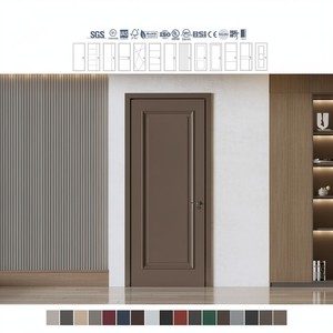 Puertas de Madera para Habitaciones de Foshan Paint Colors, Puertas Interiores de MDF Clásicas de Lujo en Color Beige, Puerta Interior Decorativa en Color Blanco - Product Image 4