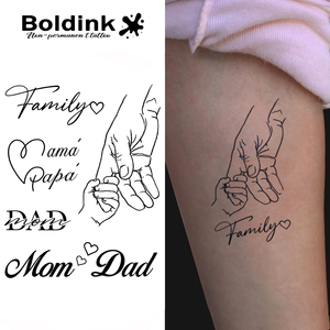 Tatuaje de Tinta de Jagua Boldink Personalizado, Realista, Familiar, de Manos Entrelazadas, Resistente al Agua, de Larga Duración (2 Semanas) - Product Image 1