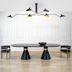 Lampadario Moderno per Sala da Pranzo, Lampada a Sospensione per Cucina, Lampadario in Metallo, Illuminazione a Foglia per Bar, Grande Lampada da Soffitto Nera - Product Image 6