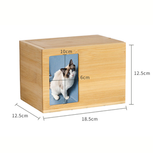 Vente en gros d'urne funéraire pour animaux de compagnie urne funéraire en bambou cercueil cinéraire animal chien chat <span class=keywords><strong>coffi</strong></span> avec cadre photo pour animal de compagnie - Product Image 4