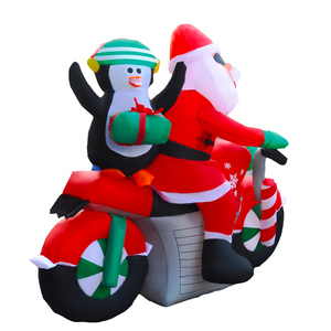 सांता क्लॉस सवारी मोटरसाइकिल inflatable क्रिसमस आउटडोर और इनडोर क्रिसमस यार्ड सजावट - Product Image 6