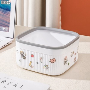 Mini Cute Desktop Trash Can Rectangular Small Size Indoor Storage Bin Wastebasket - Product Image 1