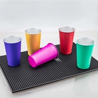 Tasse en aluminium et acier inoxydable à motif logo personnalisé, multi-styles, changeant de couleur, tasse à bière créative en métal aluminium à dégradé cool