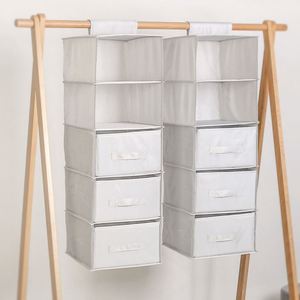 Bolsa de Almacenamiento Colgante de Tela Oxford Multicapa, Colgador de Tela Lavable para Armario, Organizador de Ropa y Calcetines para Sala de Estar - Product Image 4