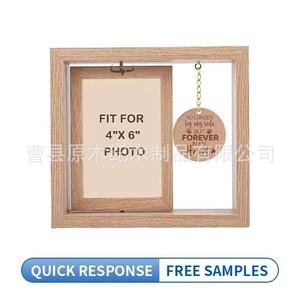 Wooden Pet Commemorative <b>Photo</b> <b>Frame</b> <b>Double</b> Sided Rotatable Tabletop Solid Wood Rectangle Handmade For Living Room Bedroom - Product Image 3