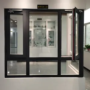 60 분 내화 중공 유리 현대 디자인 하이 퀄리티 사용자 정의 여닫이 알루미늄 합금 화재 등급 창