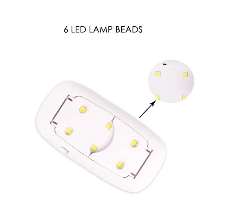 Sıcak satış Huizi MINI 6W UV LED lamba tırnak kurutucu taşınabilir USB kablosu yarı kürlenmiş jel tırnak sticker Mini tırnak UV lambası