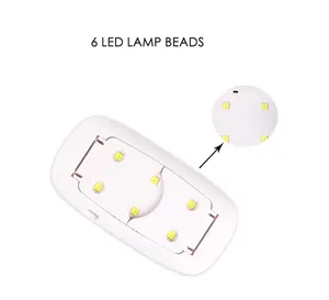 Huizi MINI 6W lampu UV LED pengering kuku portabel kabel USB Semi sembuh gel kuku stiker Mini kuku lampu UV