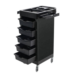 Wholesale Barber Shop Black Barber <b>Trolley</b> With <b>Wheels</b> Beauty Hair Salon <b>Trolley</b> - Product Image 3