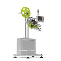 Máquina de etiquetado de superficie superior autoadhesiva de tapa de botella automática personalizada de fábrica SKILT fabricante de PLC desde 1998