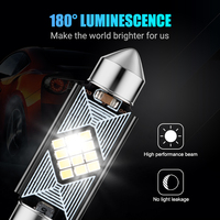 Lumière de lecture intérieure de voiture LED Festoon Canbus haute puissance RCJ 2,4 W, blanc 6500 K, DC12V, adaptable universellement aux tailles 31-41 mm
