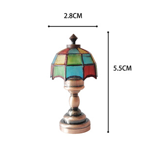 Lampe de table <span class=keywords><strong>Tiffany</strong></span> moderne miniature Crab Kingdom M03, 12 accessoires, maison de poupée DIY, plastique coloré, décoration de haute qualité, meubles - Product Image 1