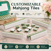 Juego de Mahjong Americano Personalizado con Fichas Verdes, Empujadores, Bolsa de Viaje Portátil, Juego de Lujo Moderno