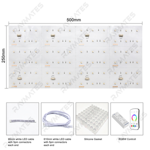 Farbiges <span class=keywords><strong>LED</strong></span>-Display-Lichtpanel RGBW DC24V für Werbung, 72 LEDs, 6 LEDs kürzbar, 14.4W, Dimmbare 5050 <span class=keywords><strong>LED</strong></span>-Hintergrundbeleuchtungsplatte - Product Image 6