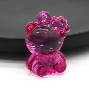 Хит продаж, акриловые прозрачные стеклянные бусины <span class=keywords><strong>Hello</strong></span> <span class=keywords><strong>Kitty</strong></span> с мультяшным рисунком, индивидуальные Подвески «сделай сам», Бисер для ювелирных изделий - Product Image 3