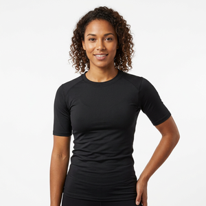<b>Men's</b> <b>Black</b> Short Sleeve O-Neck T-<b>Shirt</b> <b>Slim</b> <b>Fit</b> Casual Solid Color Quick Dry Jersey Knitted Style - Product Image 3