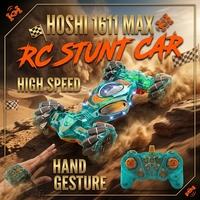Voiture RC de cascade HOSHI 1611-MAX 1/10 4WD avec contrôle gestuel et capteur de gravité, véhicule jouet haute précision 2,4 GHz à moteur brossé pour enfants garçons