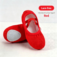 Chaussons de danse professionnels en toile blanche sans lacets à semelle fendue pour enfants, idéaux pour la gymnastique et la pratique