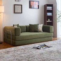Modernes minimalistisches Stoff-Schlafsofa, klappbar, Dual-Use, modulares Ecksofa mit Holzrahmen und hochdichtem Schaumstoff für große Räume