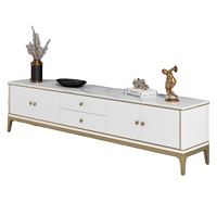 Set Meja TV dan Meja Kopi Kabinet Mewah dengan Finishing Cat High Gloss