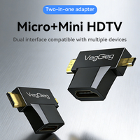 Veggieg - Adaptador Convertidor HDMI Bidireccional 2 en 1, HDMI Hembra a Macho, Conector AF a CM DM para Monitor y Proyector