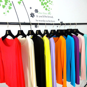 Women's Crew Neck Long Sleeve Modal Basic <strong>Layering</strong> <strong>Tops</strong> - Product Image 3