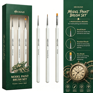 Juego <span class=keywords><strong>de</strong></span> Pinceles para Pintar Modelos <span class=keywords><strong>de</strong></span> Diseño Nuevo, 3 Piezas, Mango <span class=keywords><strong>de</strong></span> Madera, Pelo <span class=keywords><strong>de</strong></span> Nailon, Pincel <span class=keywords><strong>de</strong></span> Detalle para <span class=keywords><strong>Pintura</strong></span> en Miniatura - Product Image 1